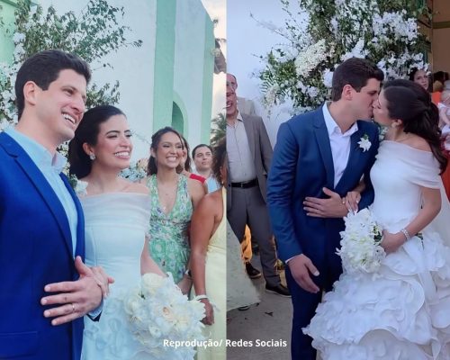 João Campos e Tabata Amaral se casam na Praia dos Carneiros